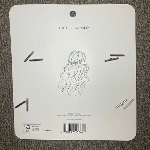 Silver Rhinestone Floral Hair Comb Set - Picture 2 of 3